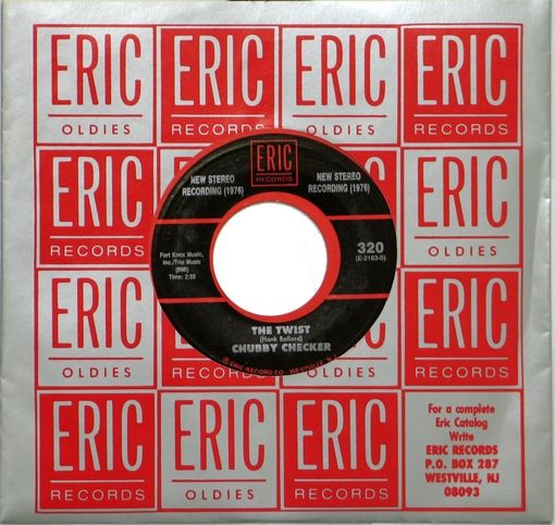 A red and white record cover with the words " eric " on it.