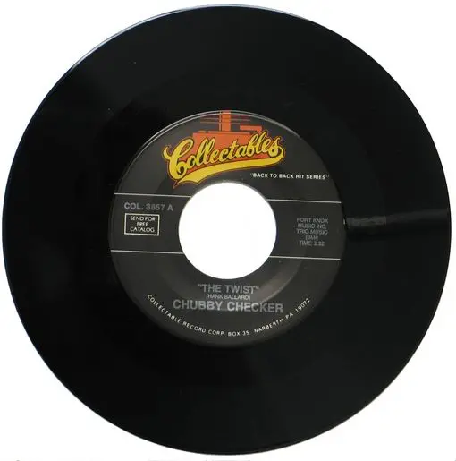 A black record with the word " collector " on it.